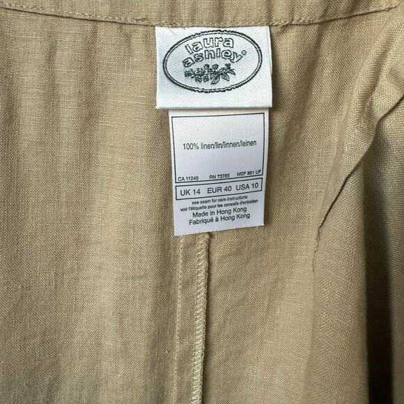 Laura Ashley Vintage wrap linen tan lightweight midi skirt size 10 - Picture 5 of 5
